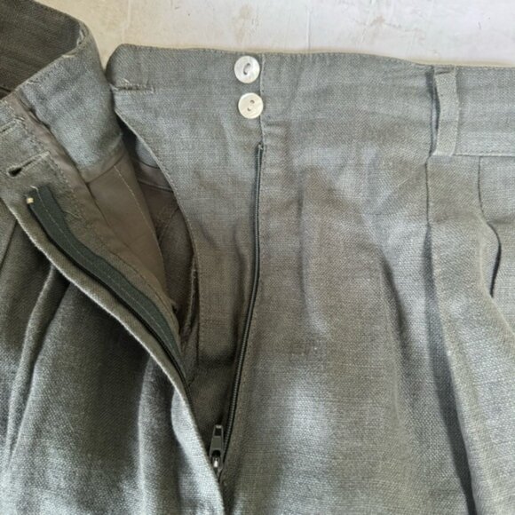 Liz Claiborne Vintage Linen High Waist Pants Cuffs Straight Tapered Leg Pockets - Picture 11 of 16